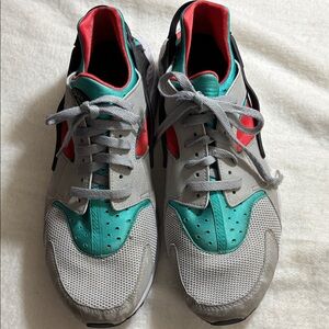 NIKE AIR HUARACHE Sneakers/Shoes Gray/Blue Lace Up Size 13